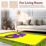 Ultra Soft Area Rug, Non Slip, Stain Resistant, Washable Area Rugs for Living Room, Bedroom, Charming Decorative Holiday Vibrance(Yellow)