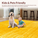 Ultra Soft Area Rug, Non Slip, Stain Resistant, Washable Area Rugs for Living Room, Bedroom, Bright Cheerful Outdoor Serenity(Yellow)