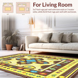 Ultra Soft Area Rug, Non Slip, Stain Resistant, Washable Area Rugs for Living Room, Bedroom, Lively Contemporary Floral Aesthetic(Brown)
