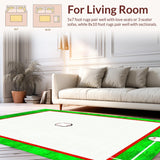 Ultra Soft Area Rug, Non Slip, Stain Resistant, Washable Area Rugs for Living Room, Bedroom, Sporty Graphic Red Accent(White)
