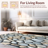 Ultra Soft Area Rug, Non Slip, Stain Resistant, Washable Area Rugs for Living Room, Bedroom, Elegant Pebble Stone Area Featuring Subtle Grey and Beige Design(Gray)