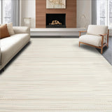 Ultra Soft Area Rug, Non Slip, Stain Resistant, Washable Area Rugs for Living Room, Bedroom, Stylish Ivory Modernist Visual(Beige)
