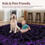 Ultra Soft Area Rug, Non Slip, Stain Resistant, Washable Area Rugs for Living Room, Bedroom, Artistic Halloween-Inspired Lattice Style(Purple)