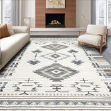 Ultra Soft Area Rug, Non Slip, Stain Resistant, Washable Area Rugs for Living Room, Bedroom, Luxurious Subtle Color Block Composition(Gray)