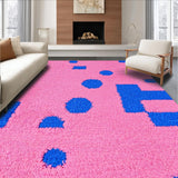 Ultra Soft Area Rug, Non Slip, Stain Resistant, Washable Area Rugs for Living Room, Bedroom, Radiant Soft-Hued Interactive Pattern(Pink)