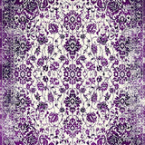Ultra Soft Area Rug, Non Slip, Stain Resistant, Washable Area Rugs for Living Room, Bedroom, Cozy Earth Tone Vintage Print(Purple)