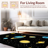 Ultra Soft Area Rug, Non Slip, Stain Resistant, Washable Area Rugs for Living Room, Bedroom, Nebula Bright Cosmic Imagery(Yellow)