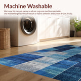 Ultra Soft Area Rug, Non Slip, Stain Resistant, Washable Area Rugs for Living Room, Bedroom, Modern Whimsical Patterned Flair(Blue)