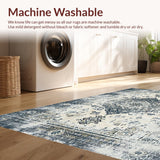 Ultra Soft Area Rug, Non Slip, Stain Resistant, Washable Area Rugs for Living Room, Bedroom, Cozy Earthy Toned Floral Design(Gray)