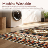 Ultra Soft Area Rug, Non Slip, Stain Resistant, Washable Area Rugs for Living Room, Bedroom, Southwest Earthy Geometric Elegance(Brown)