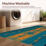 Artistic Teal and Dark Blue Motif(Blue)