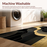 Ultra Soft Area Rug, Non Slip, Stain Resistant, Washable Area Rugs for Living Room, Bedroom, Stylish Minimalist Tiled Motif(Gold)