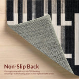 Ultra Soft Area Rug, Non Slip, Stain Resistant, Washable Area Rugs for Living Room, Bedroom, Sophisticated Neutral Contrast Design(Gray)
