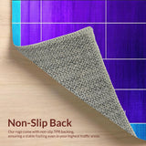 Ultra Soft Area Rug, Non Slip, Stain Resistant, Washable Area Rugs for Living Room, Bedroom, Elegant Blue and Purple Medallion(Purple)