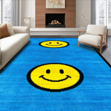 Ultra Soft Area Rug, Non Slip, Stain Resistant, Washable Area Rugs for Living Room, Bedroom, Quirky Blue Nostalgic Style(Blue)