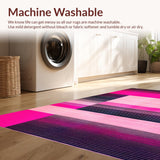 Ultra Soft Area Rug, Non Slip, Stain Resistant, Washable Area Rugs for Living Room, Bedroom, Vibrant Dual-Tone Artistic Expression(Pink)