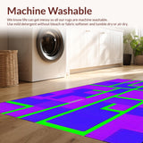 Ultra Soft Area Rug, Non Slip, Stain Resistant, Washable Area Rugs for Living Room, Bedroom, Playful Educational Patchwork Motif(Purple)