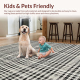 Ultra Soft Area Rug, Non Slip, Stain Resistant, Washable Area Rugs for Living Room, Bedroom, Farmhouse Stripe Accent Rug Bold Layered Porch Pathway Welcome Mat(Gray)