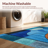 Ultra Soft Area Rug, Non Slip, Stain Resistant, Washable Area Rugs for Living Room, Bedroom, Artistic Hole Design Bedroom Plush Area Rug(Blue)