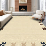 Ultra Soft Area Rug, Non Slip, Stain Resistant, Washable Area Rugs for Living Room, Bedroom, Charming Neutral Toned Animal Design(Beige)