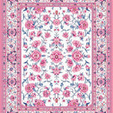 Ultra Soft Area Rug, Non Slip, Stain Resistant, Washable Area Rugs for Living Room, Bedroom, Luxurious Gentle Floral Aesthetic(White)