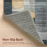 Ultra Soft Area Rug, Non Slip, Stain Resistant, Washable Area Rugs for Living Room, Bedroom, Elegant Carbon Grey Rug with Peach & Cream Tones(Gray)