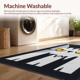 Ultra Soft Area Rug, Non Slip, Stain Resistant, Washable Area Rugs for Living Room, Bedroom, Vivid Cartoonish Creature Pattern(White)