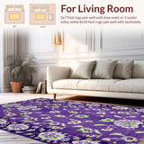 Ultra Soft Area Rug, Non Slip, Stain Resistant, Washable Area Rugs for Living Room, Bedroom, Minimalist Soft Hue Patterns(Purple)
