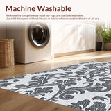 Ultra Soft Area Rug, Non Slip, Stain Resistant, Washable Area Rugs for Living Room, Bedroom, Versatile Indoor Outdoor Rug for Minimalist Patio(Black)