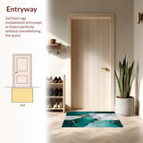 Artistic Low Pile Abstract Composition(Green)