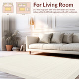 Ultra Soft Area Rug, Non Slip, Stain Resistant, Washable Area Rugs for Living Room, Bedroom, Trendy Warmth with Bubble Texture(Beige)