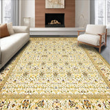 Ultra Soft Area Rug, Non Slip, Stain Resistant, Washable Area Rugs for Living Room, Bedroom, Elegant Rustic Botanical Artwork(Ivory)