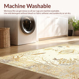 Ultra Soft Area Rug, Non Slip, Stain Resistant, Washable Area Rugs for Living Room, Bedroom, Woven Oasis Area Bohemian Dreamcatcher(Gold)