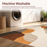 Ultra Soft Area Rug, Non Slip, Stain Resistant, Washable Area Rugs for Living Room, Bedroom, Elegant Gradient Linear Design(Brown)