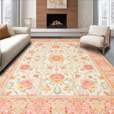 Ultra Soft Area Rug, Non Slip, Stain Resistant, Washable Area Rugs for Living Room, Bedroom, Elegant Area With Intricate Floral Motifs And Beige Hue(Ivory)