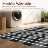 Ultra Soft Area Rug, Non Slip, Stain Resistant, Washable Area Rugs for Living Room, Bedroom, Minimalist Classic Chevron Pattern(Black)