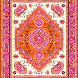 Ultra Soft Area Rug, Non Slip, Stain Resistant, Washable Area Rugs for Living Room, Bedroom, Chic Retro Orange Design Elements(White)