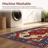 Ultra Soft Area Rug, Non Slip, Stain Resistant, Washable Area Rugs for Living Room, Bedroom, Traditional Vivid Entryway Antique-Inspired Carpet(Red)
