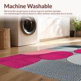 Ultra Soft Area Rug, Non Slip, Stain Resistant, Washable Area Rugs for Living Room, Bedroom, Washable Grey and Pink Entryway Carpet for Minimal Living(Gray)
