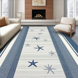 Ultra Soft Area Rug, Non Slip, Stain Resistant, Washable Area Rugs for Living Room, Bedroom, Trendy Striped Seaside Inspiration(Blue)