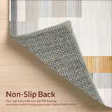 Low Pile Indoor Neutral Beige Grey Abstract Art Floor Covering(Beige)