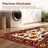 Ultra Soft Area Rug, Non Slip, Stain Resistant, Washable Area Rugs for Living Room, Bedroom, Charming Brightly Colored Illustrations(White)