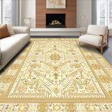 Ultra Soft Area Rug, Non Slip, Stain Resistant, Washable Area Rugs for Living Room, Bedroom, Rustic Ogee Shape Arrangement(Beige)