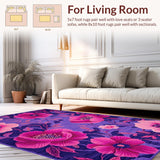 Ultra Soft Area Rug, Non Slip, Stain Resistant, Washable Area Rugs for Living Room, Bedroom, Vivid Plush Cozy Decor Style(Purple)
