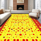 Ultra Soft Area Rug, Non Slip, Stain Resistant, Washable Area Rugs for Living Room, Bedroom, Lively Retro Polka Dot Design(Yellow)