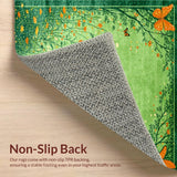 Ultra Soft Area Rug, Non Slip, Stain Resistant, Washable Area Rugs for Living Room, Bedroom, Whimsical Green Nature Scene(Green)