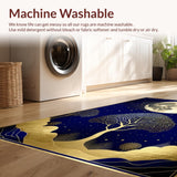 Ultra Soft Area Rug, Non Slip, Stain Resistant, Washable Area Rugs for Living Room, Bedroom, Colorful Ethereal Nature Pattern(Blue)