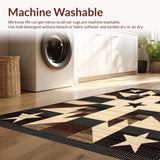 Ultra Soft Area Rug, Non Slip, Stain Resistant, Washable Area Rugs for Living Room, Bedroom, Americana Inspired Earthy Tones(Beige)