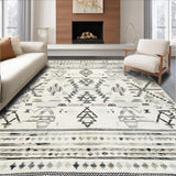 Ultra Soft Area Rug, Non Slip, Stain Resistant, Washable Area Rugs for Living Room, Bedroom, Elegant Earthy Tribal Geometry(Beige)