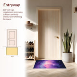 Ultra Soft Area Rug, Non Slip, Stain Resistant, Washable Area Rugs for Living Room, Bedroom, Bold Cosmic Fantasy Texture(Purple)